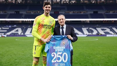 Courtois has made 250 appearances for Real Madrid