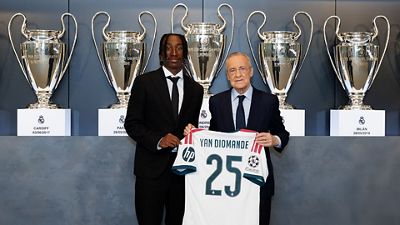 Acto oficial de bienvenida de Yan Diomande