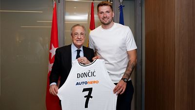 The President, with Doncic at the Movistar Arena