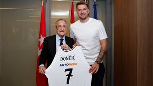 The President, with Doncic at the Movistar Arena