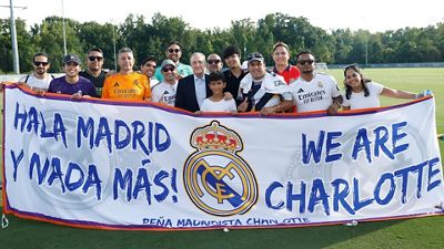 El presidente, con la peña madridista de Charlotte