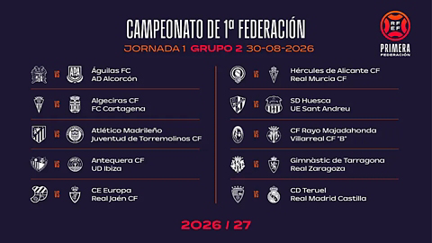 This is the Castilla schedule for the 2026/27 league season.