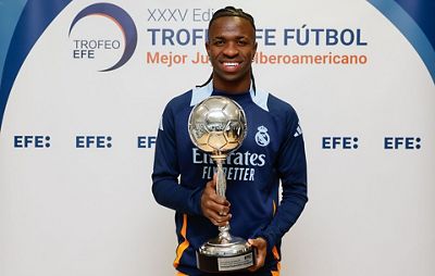 Vini Jr. reçoit le Trophée EFE de Meilleur joueur ibéro-américain de 2024