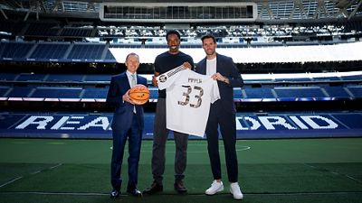 Scottie Pippen visita el Bernabéu
