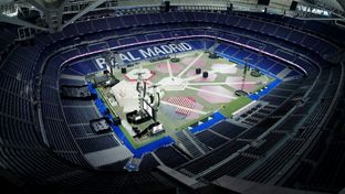 El Bernabéu se prepara para recibir al Papa León XIV 