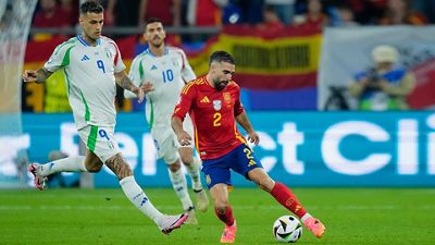 1-0: Carvajal leads Spain in their win over Italy to qualify for the last 16