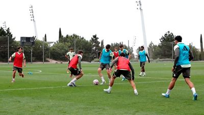 Final training session before the Premier League International Cup final