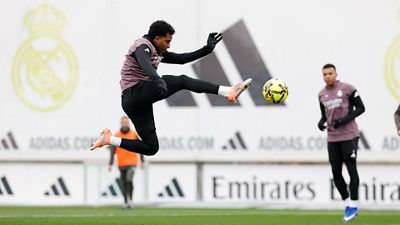 Último entrenamiento antes del partido contra el Sevilla