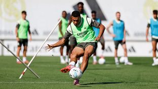 Último entrenamiento antes del partido contra el Espanyol