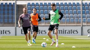 Último entrenamiento antes del partido contra el Sevilla