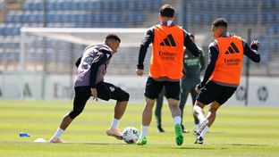Último entrenamiento antes del partido contra el Sevilla
