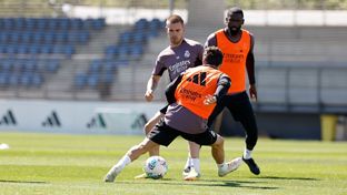 Último entrenamiento antes del partido contra el Sevilla