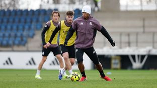Último entrenamiento antes del partido contra el Levante