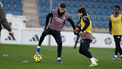 Último entrenamiento antes del partido contra el Levante