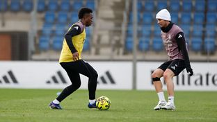 Último entrenamiento antes del partido contra el Levante