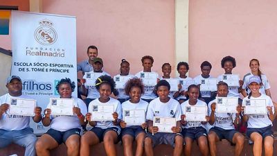 Filhos de Santo Tomé y la Fundación Real Madrid atienden a más de 400 menores en la isla