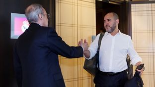 The president met up with the team ahead of the Euroleague final