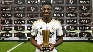 Vini Jr., triple buteur et MVP de la finale. "Je suis très content du titre, des buts et du jeu de l'équipe"