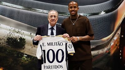 Militão alcanza los 100 partidos de Liga como madridista
